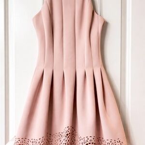 Vince Camuto Strapless Blush Pink Fit-and-Flare Dress